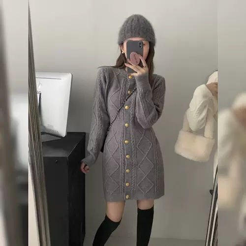 Элитное изысканное базовое осеннее демисезонное модное платье, увеличенная толщина, коллекция 2023