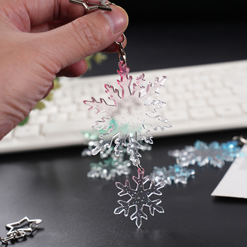 Winter Snowflake Keychain Glitter Acrylic Transparent Snowflake Christmas Decoration Bag Cute Pendant Gift Winter Snowflake Keychain Glitter Acrylic Transparent Snowflake Christmas Decoration Bag Cute Pendant Gift