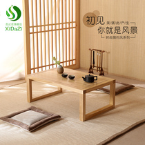 Windows small tea few short tatami tea table floating window table Japanese Zen Tea Table Solid wood minimal Kang Table