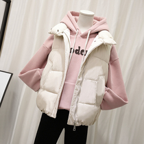 2021 autumn and winter New down cotton vest female short students Korean version of loose vest coat waistcoat waistcoat waistcoat