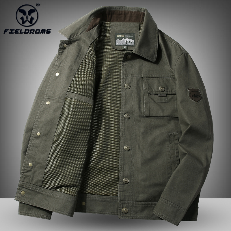 FIELDRAMS 2026 Spring and Autumn New Casual Workwear Jacket Men's Pure Cotton Coat Plus Size Men's Clothing