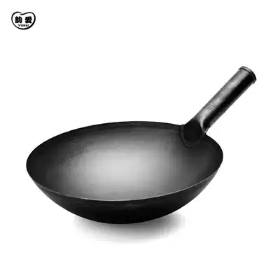 Hotel chef stir-fry special iron pot uncoated smoke-free non-stick household wok round bottom commercial Menghuo stove iron 