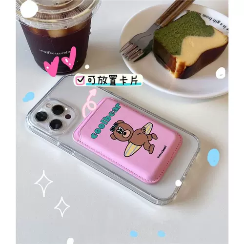 Совместимый картхолдер, полиуретановая барсетка, чехол для телефона, с медвежатами, iphone