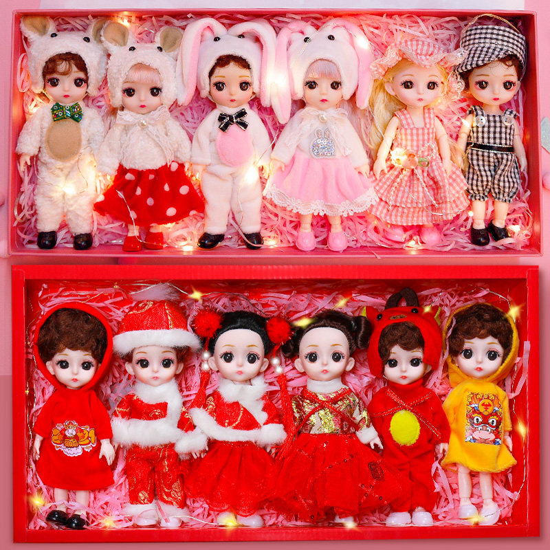 Dress up shallow baby Barbie mini doll doll set gift box simulation exquisite princess children's toy girl