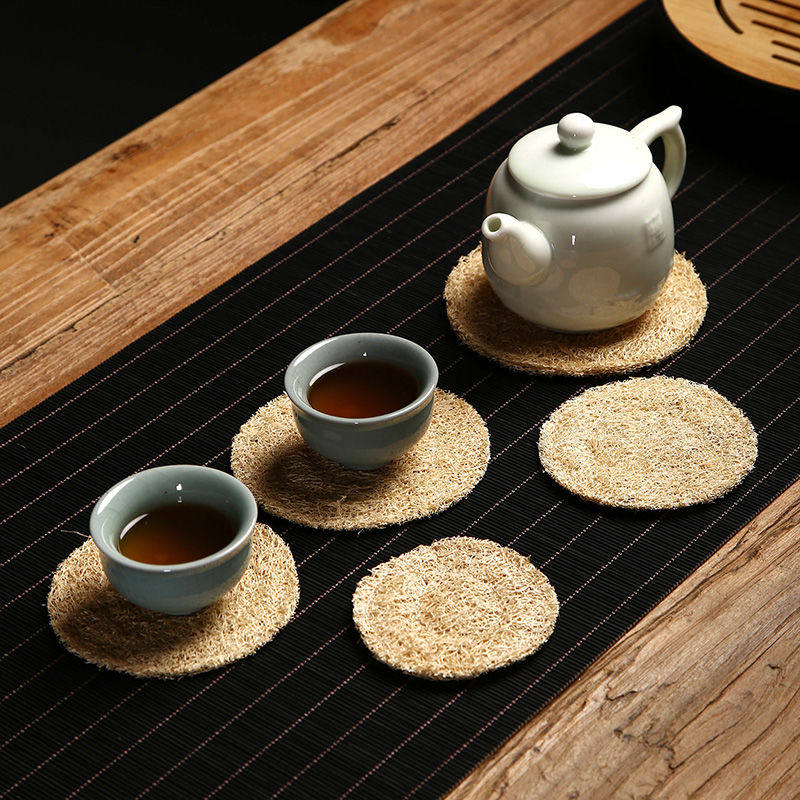 Loofah coaster pot bearing tea support pot mat heat insulation mat purple sand pot mat non-slip mat tea ceremony tea set spare parts
