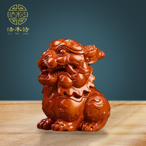 Unicorn woodcarving decoration house the town of evil lucky sub zhao gui Transport Feng Shui home furnishings mahogany Arts & Crafts