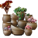 ໝໍ້ດອກໄມ້ທີ່ມີນ້ຳຊຸບແບບທຳມະດາ ໝໍ້ດິນຫຍາບຂະໜາດໃຫຍ່ breathable retro pile old pile pots creative pots ceramics