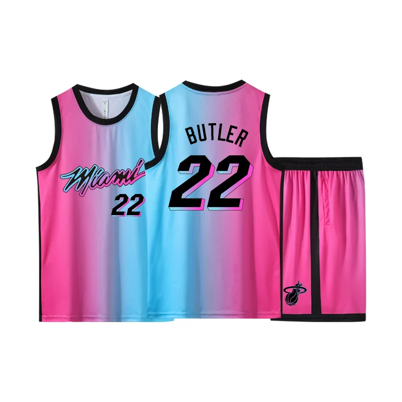 Футболка Heat Butler №22 Уэйд Лориширо Западное побережье Майами Городская версия баскетбольной формы индивидуальная настройка