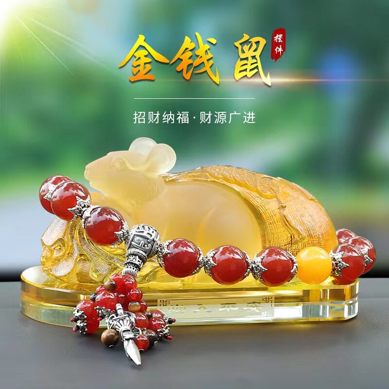 Zodiac rat glass car interior ornaments creative lucky car perfume aromatherapy high-end men's decoration supplies