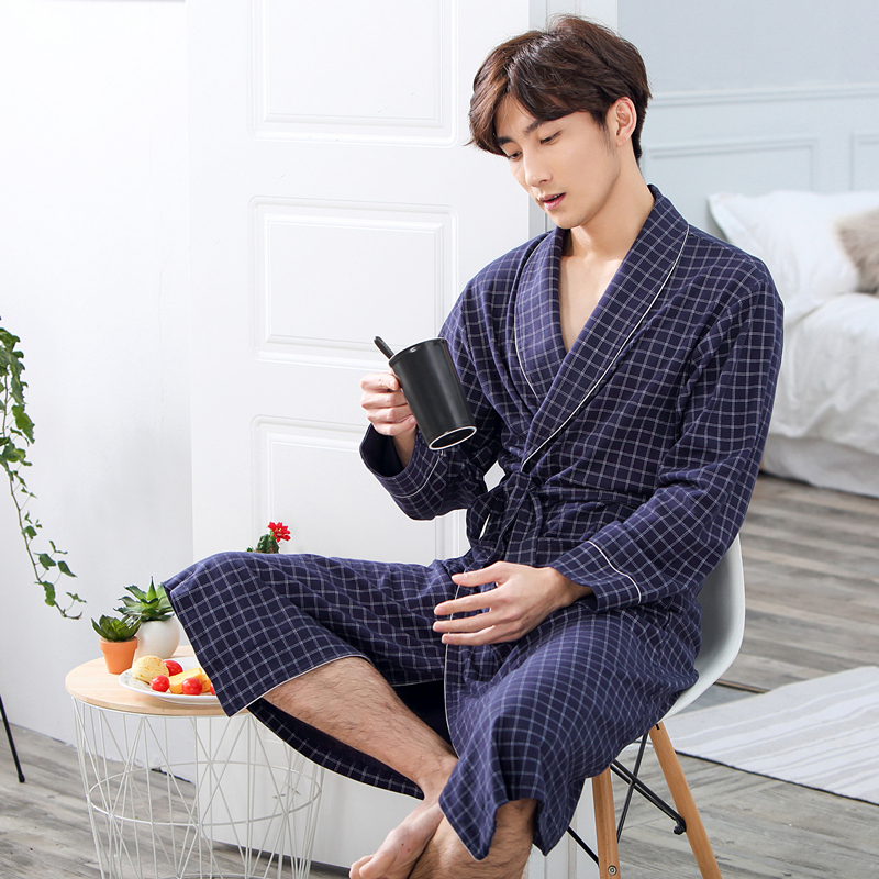 Đàn ông Long Sleeve mềm Robes Áo choàng tắm Sherrobe Lounge ngủ.