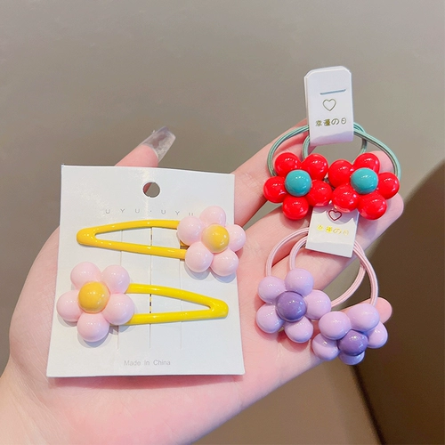 Детский аксессуар для волос, милая резинка для волос, челка, детская заколка для волос, в корейском стиле, в цветочек