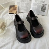 Летняя высокая обувь для кожаной обуви в английском стиле на платформе, в британском стиле, 2025 года