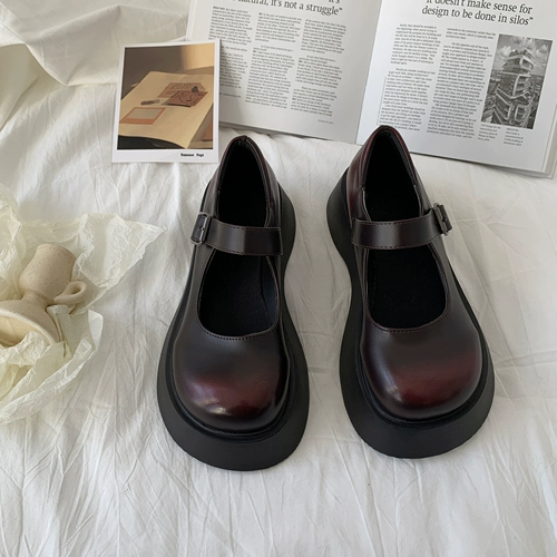 Летняя высокая обувь для кожаной обуви в английском стиле на платформе, в британском стиле, 2025 года