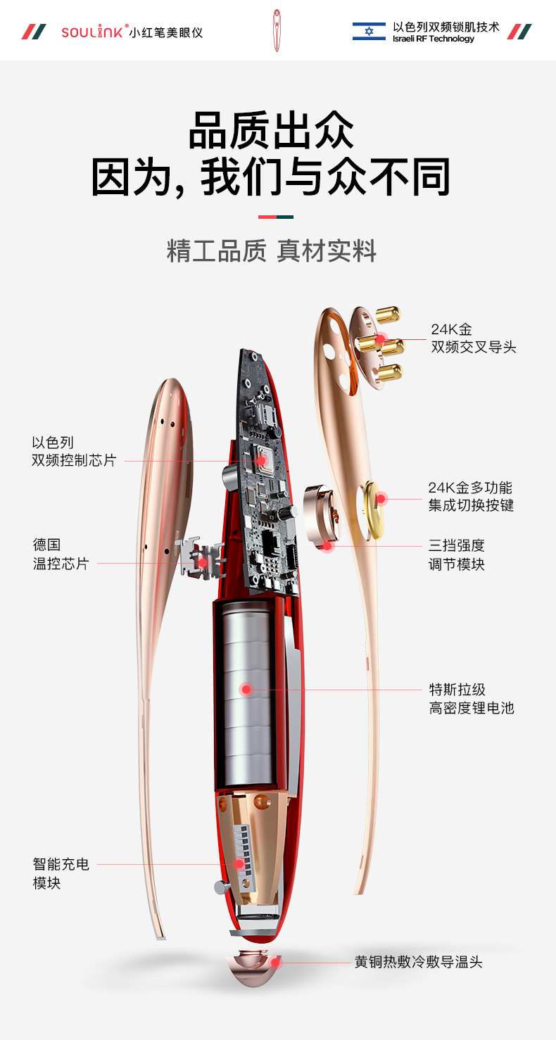 以色列 Soulink 小红笔 眼部美容按摩仪 图12
