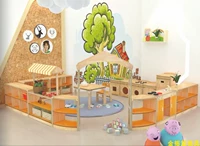 Угловая комбинация оранжевой зоны с твердой древесиной