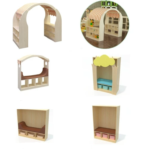 Книжная полка для детского сада из натурального дерева, диван, чтение, книжный шкаф, детское кресло, деревянная игрушка, игровой домик
