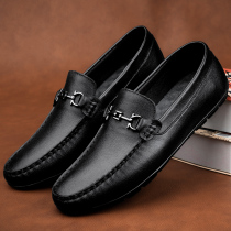 Genuine Leather Bean Shoes Men Trends Sloth People Summer Driving Shoes Han Edition 100 Hitch Soft Face Casual Leather Shoes Soft Bottom Lefu Shoes