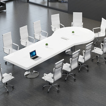 Office furniture conference table fashion personality office table and chair combination shaped white paint negotiation reception table