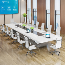 White paint conference table long table simple modern size training negotiation long table and chair combination office furniture