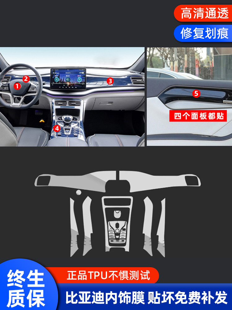 Byd Han Ev Center Console Protective Film, Song Plus Dmi, Tang Dmi, Song Pro Dmi, Qin Plus Interior Film Decoration Accessories