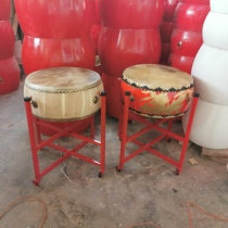 Yellow cowhide big drum white stubble hall drum adult gong and drum rhythm flat drum Taoist tambourine childrens small drum Chun wood cowhide