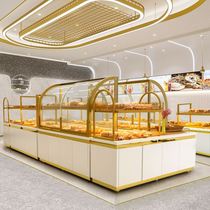 Bakery Bread display cabinet Island Cabinet Cake Cabinet Model Show Shelf Glass Pastry Counter Commercial Bread Rack