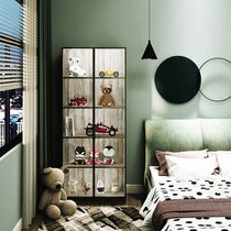 Solid wood plate bookcase modern minimalist book room furniture cupboard guest dining room with glass door display containing cabinet