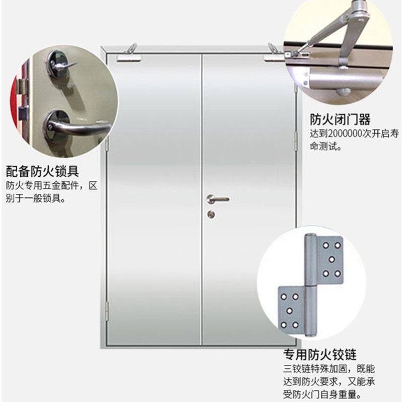 Fireproof door steel spot grade A safety acceptance stainless steel pipe well B-grade guesthouse C-level wood fire door