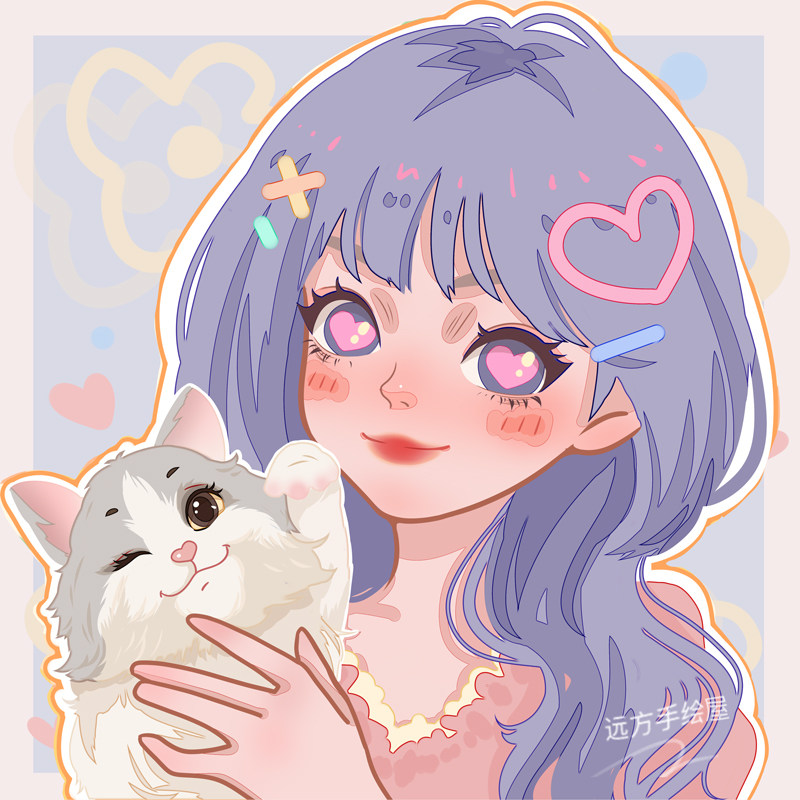 Q Edition Cartoon Hand-painted Avatar About Draft Design Action Cartoon Live-action Photos Customized for Couple Gift Jane Pen Painting