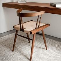 Second-hand solid wood chairs household rope dining chairs new Chinese tea chairs desks wabi-sabi style log dining tables stool backs