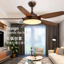 Nordic ceiling fan light living room with chandelier one-piece two-light fan light restaurant home fan light kitchen