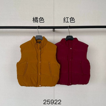 Lightweight and warm 90% white duck down. korean retro sleeveless stacked down vest (including 90% duck down) 25922