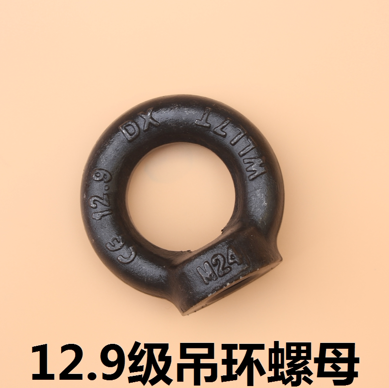 High Strength 12 Grade 9 Lifting Ring Nut M16M20M24 Black