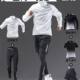 Running sportswear suit men's quick-drying clothing 2025 new stand-up collar fitness training five-piece set outdoor autumn and winter