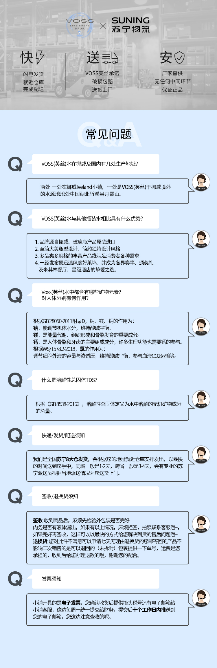 芙丝Voss 高锶低钠弱碱 天然矿泉水 500ml*24整箱 图5