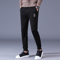 Official website flagship store mens pants casual pants mens winter elastic waist sports slim stretch leg trousers Joker