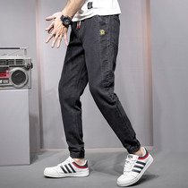 Official website Flagship Store 2021 Spring and Summer New Loose Jeans Mens Little Feet Harlem Pants Korean Sports Tire