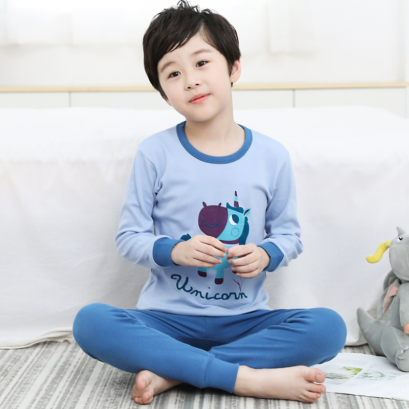 Childrens giữa cổ áo lót cô gái cậu bé đồ ngủ quần quần áo bộ bông mùa đông ấm áp mùa thu mùa thu baby baby bông.