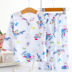 lụa cotton mùa hè childrens pajama set chàng trai với dài tay quần dài tay quần áo nhà A715 máy lạnh mỏng. 