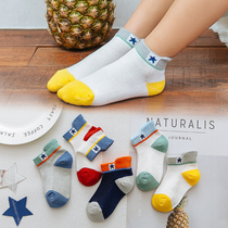 Mesh cotton childrens socks 2-4-6-8-10-year-old boy thin deodorant boat socks Summer girls student socks