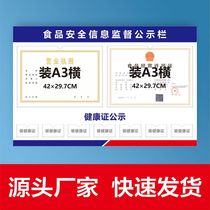 a3 Business license Health certificate publicity column Food safety supervision information Catering health certificate publicity plate wall sticker