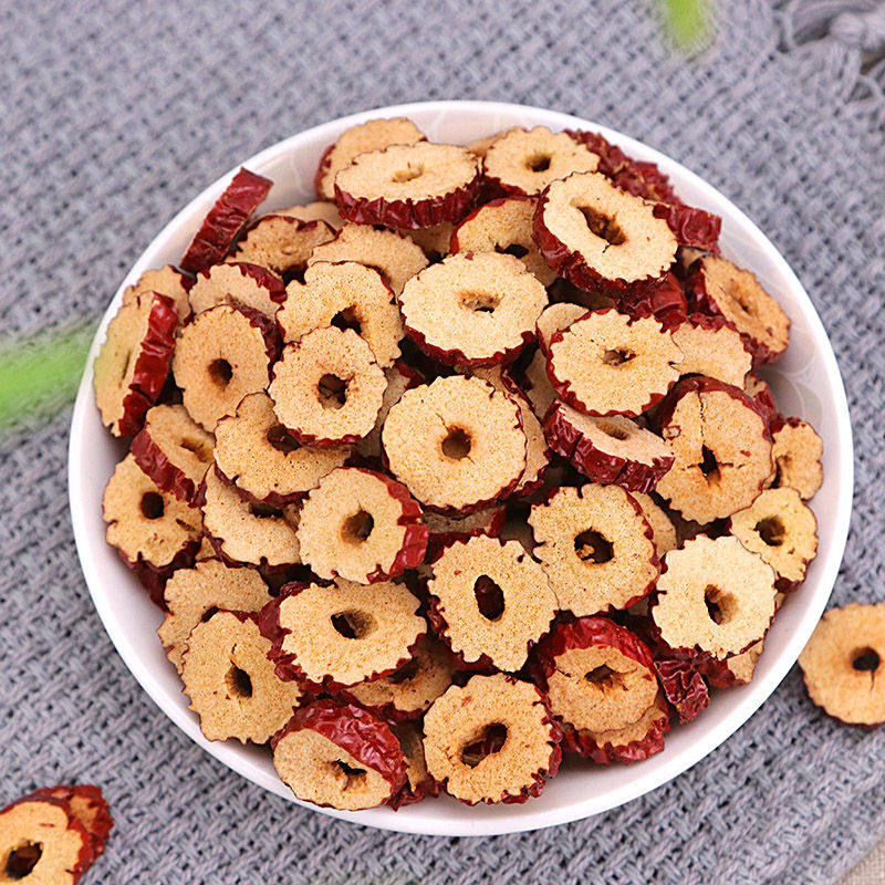 1 2 catty of Xinjiang red date dry incense crisp if it is crisp if Qiangqiang Nuclear-free Red Date Slice Dry Eat Tea Red Date Ring 500g