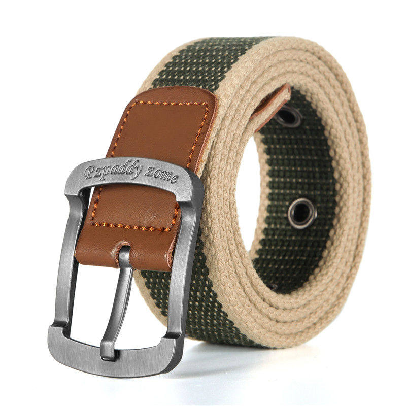 Men and women needle canvas belt casual trousers with Korean edition of the tide of male students training outdoor