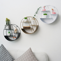 Office Wall Trim room TV Wall Perforated Creative Shelf Restaurant Nordic Iron Art Rack
