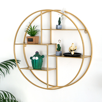 Nordic Iron Art Wall Shelf TV Background Wall Hanging Rack Decoration Mesh Red Medecor Store Wall Display Shelf