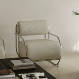 Одиночный диван-кресло в стиле Баухауз из нержавеющей стали, индивидуальное креативное вельветовое ретро-кресло особой формы в стиле ретро, минималистичный стул для отдыха