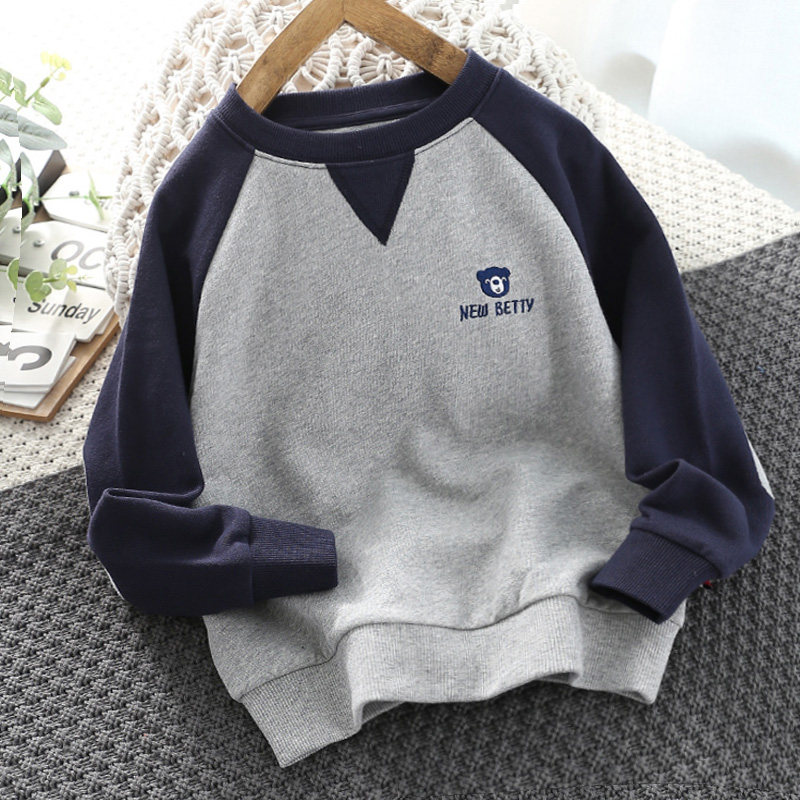 Boy necropolis 2022 new spring and autumn style slim fit children long sleeve T-shirt CUHK child gush integrated suede