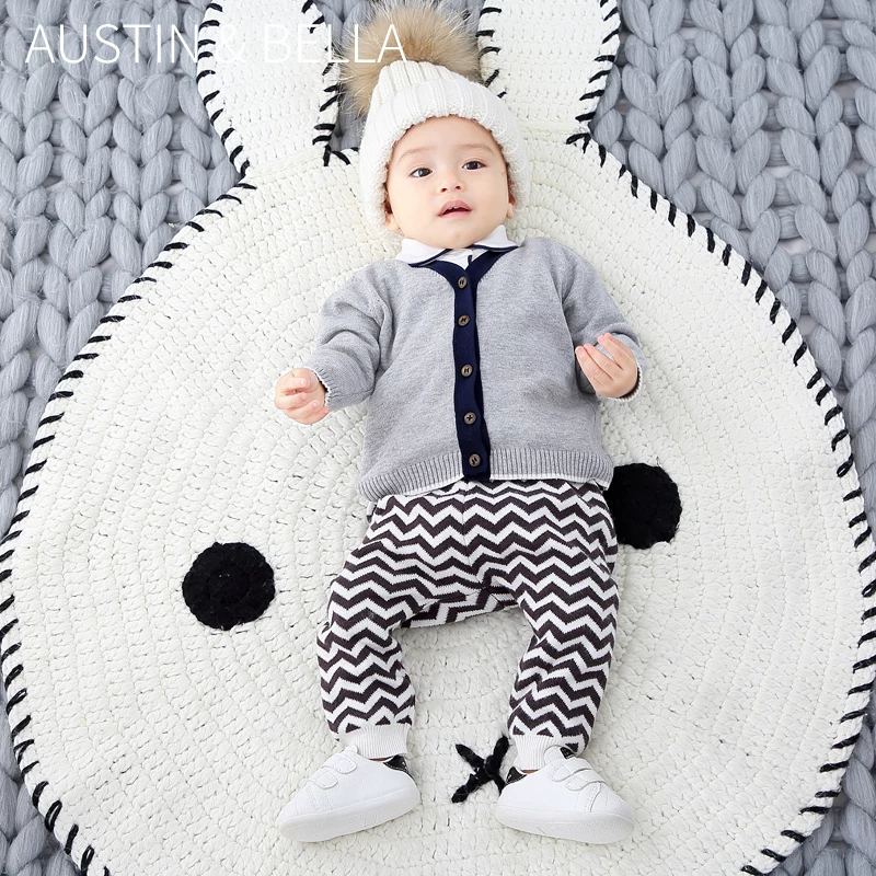 Детские вязаные осенние штаны для раннего возраста, 1–2 года