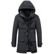 Yalu down jacket ຜູ້ຊາຍຍາວກາງ - ຍາວກາງ - ເສື້ອກັນຫນາວພໍ່ໄວກາງຄົນຫນາແລະອົບອຸ່ນໃນໄວກາງຄົນແລະຜູ້ສູງອາຍຸ grandpa hooded ເປືອກຫຸ້ມນອກຝ້າຍ