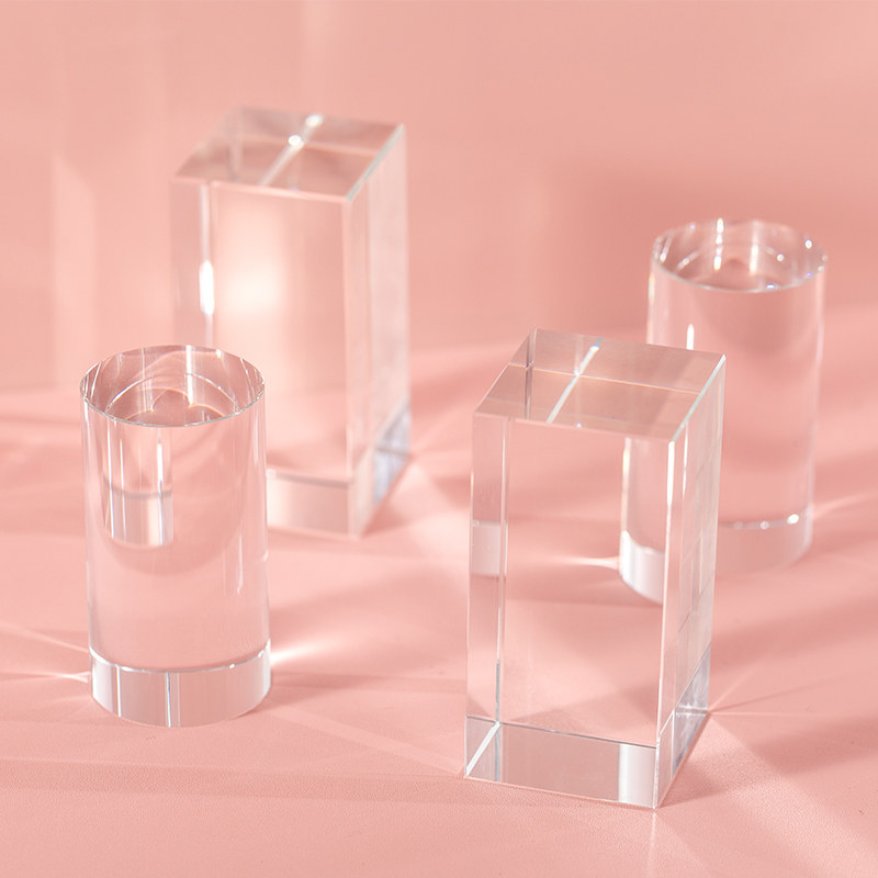 Ins style simple Nordic transparent acrylic column creative DIY display posing decoration makeup decoration product shooting bracket glass column support column photography photo props - Taobao